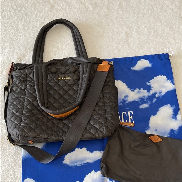 MZ Wallace Quilted Charcoal Tote Bag - Picture 1 of 10